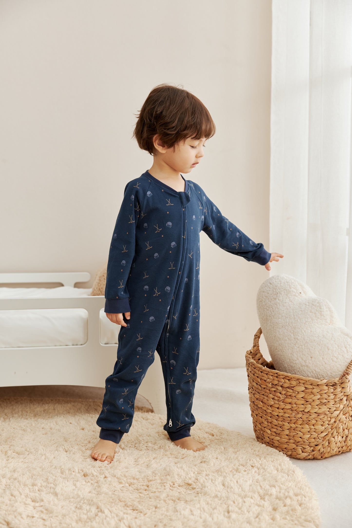 Baby Organic Cotton Zip-up Bodysuit — Hockey