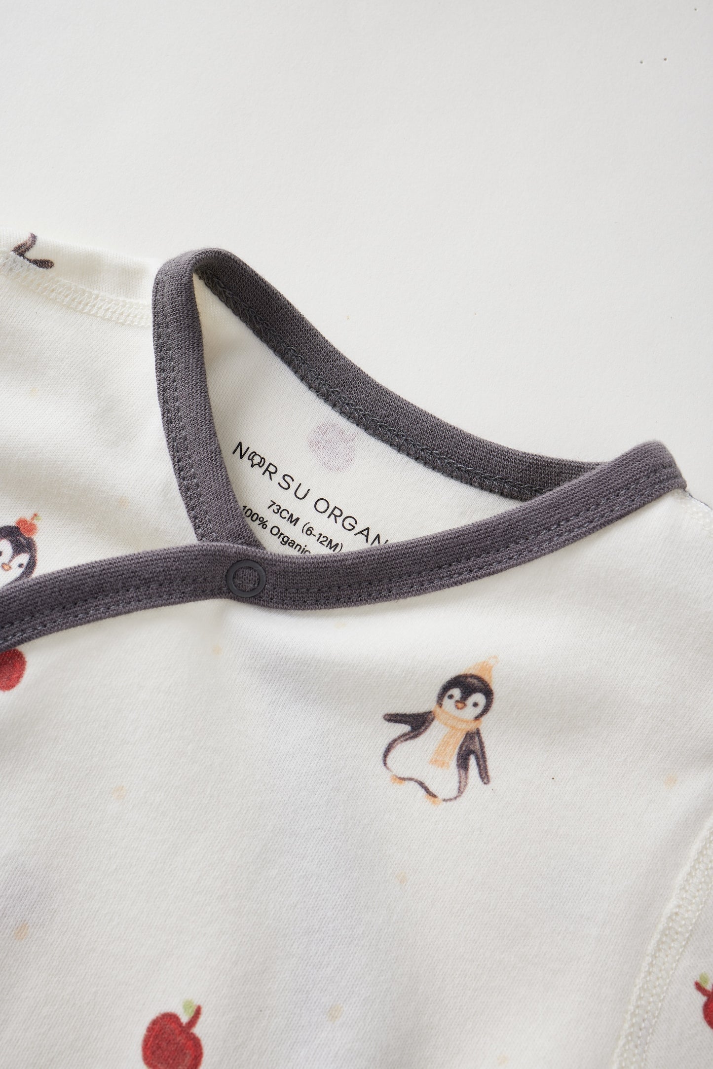 Baby Organic Cotton Kimono Romper — Penguin