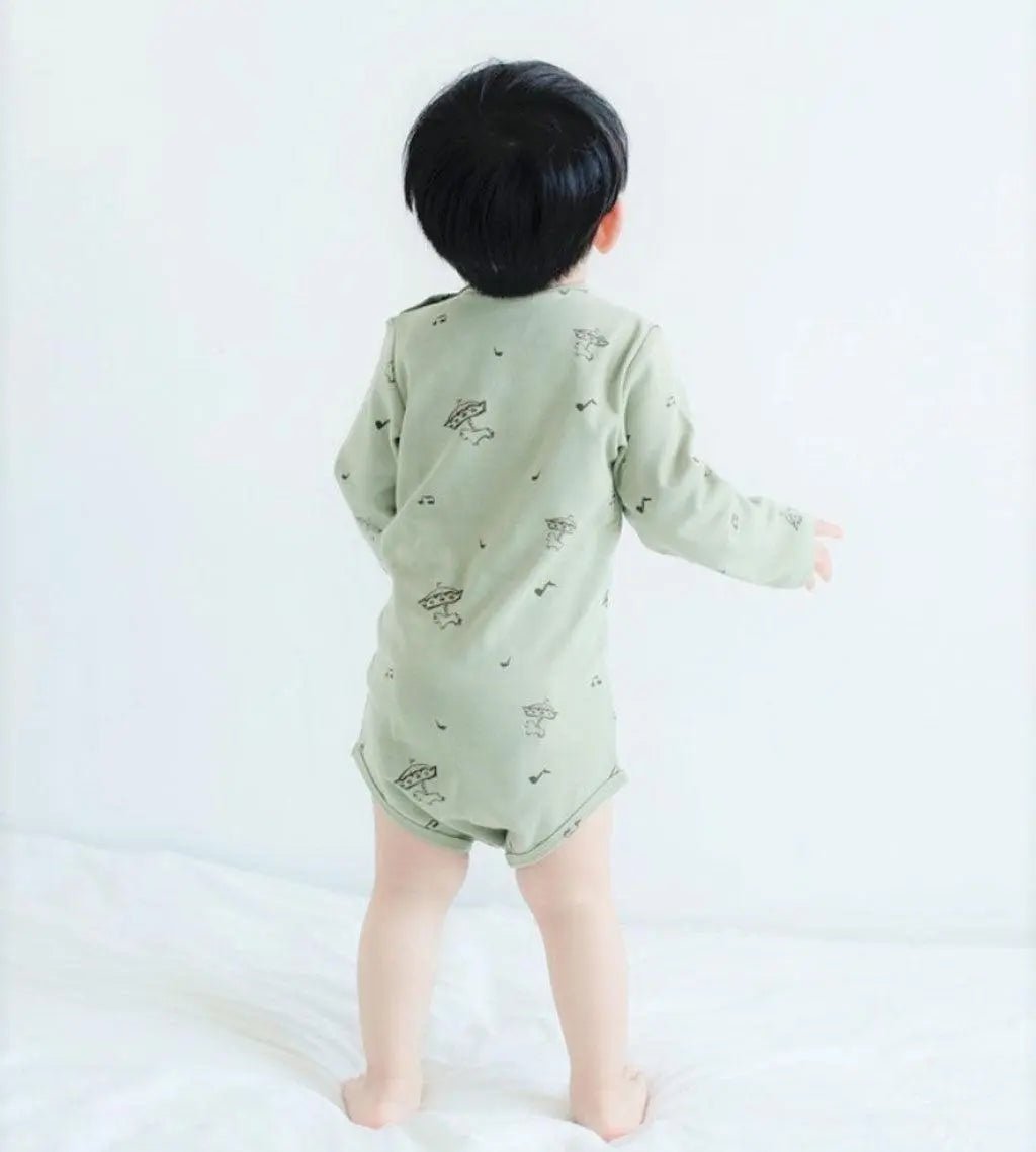 Baby Organic Long Sleeve Onesie — Green Circus