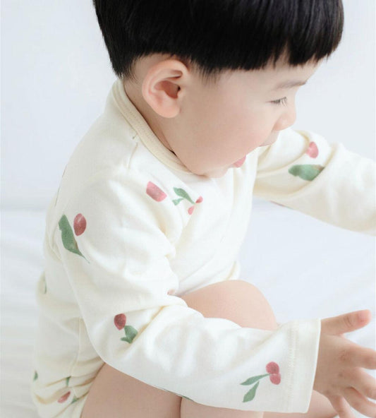 Baby Organic Long-sleeve Onesie — Berry Garden