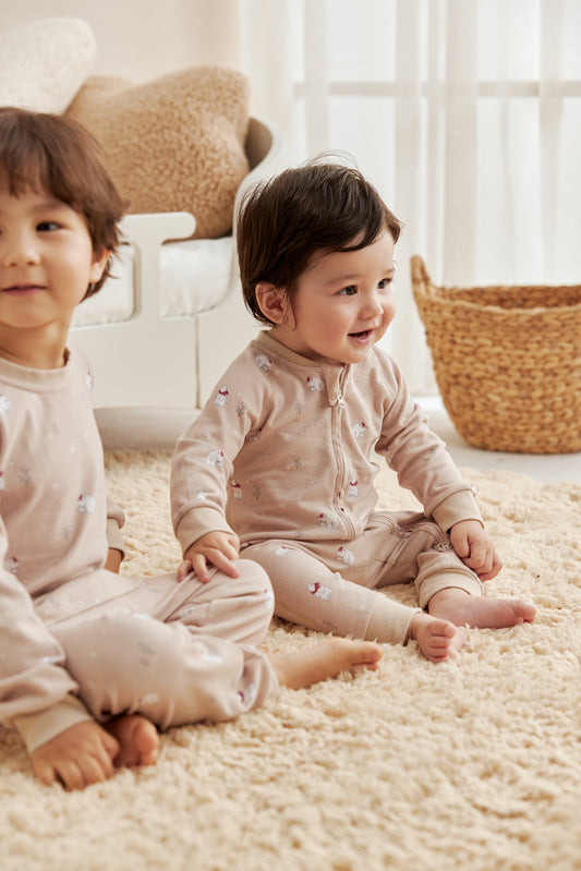 Baby Organic Cotton Zip-up Polar Bear Body Suit